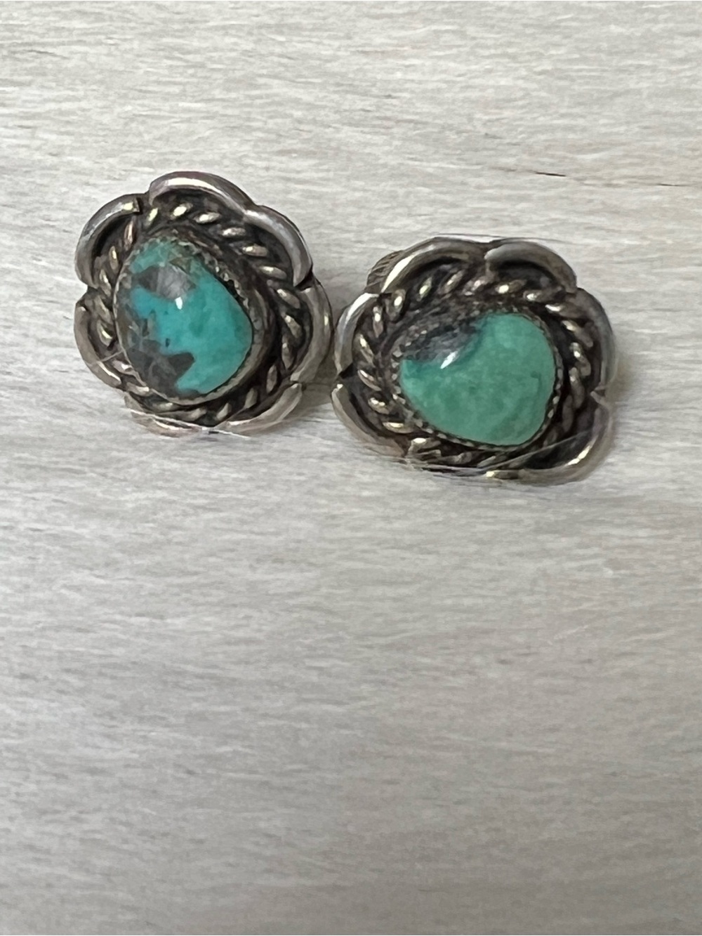 Old pawn Navajo sterling silver screwback earrings